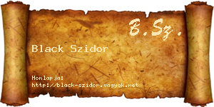 Black Szidor névjegykártya
